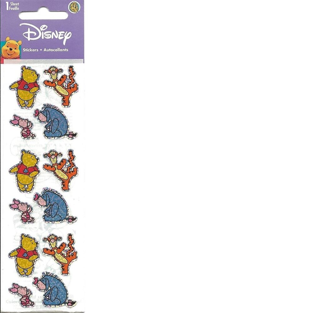 New Disney Winnie the Pooh Tigger Eeyore Piglet Sparkle Scrapbook Stickers
